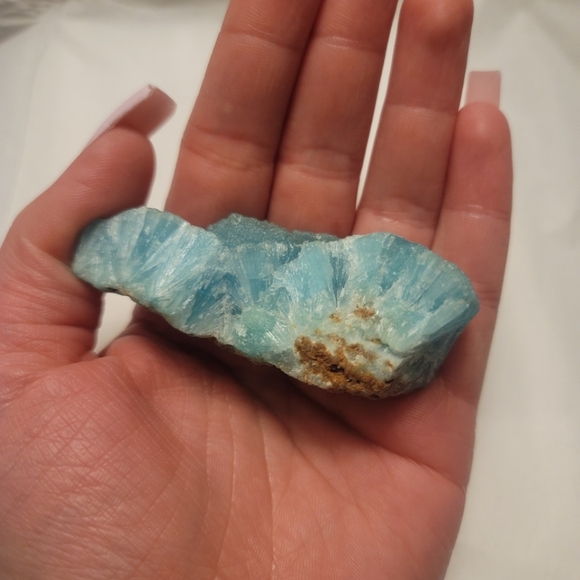 Unknown Other - Raw Bright Blue Botryoidal Aragonite Specime Chunk Crystal Rough On A Matrix